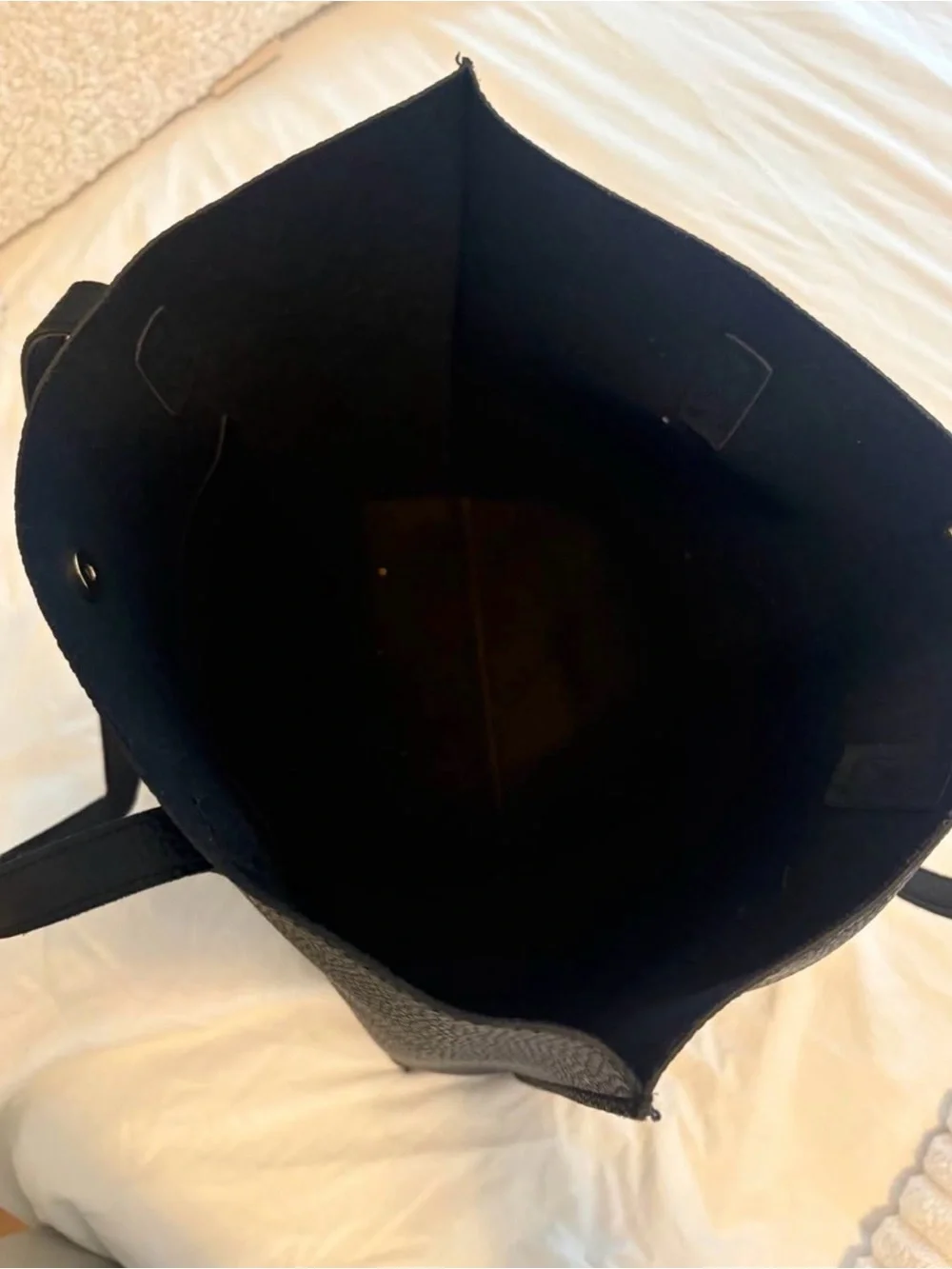 Structured Black Laptop Tote with Tassel Accent